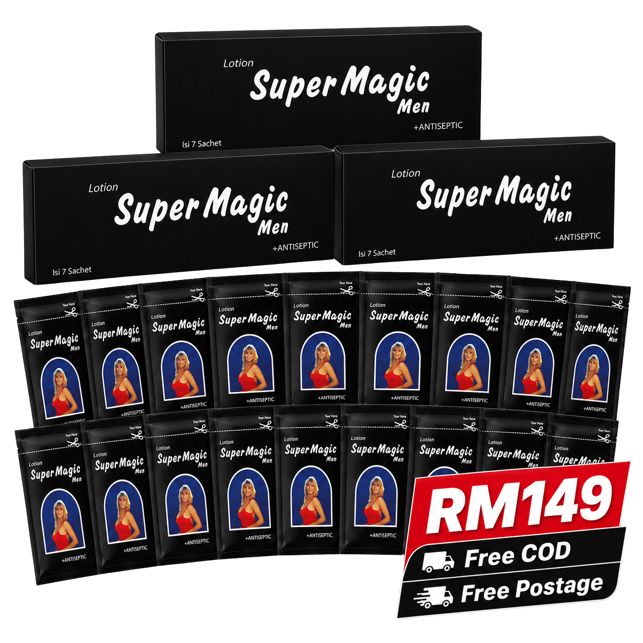 Set 3 kotak Super Losyen Magic Men